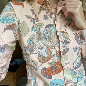 Vintage Blush Mushroom Blouse